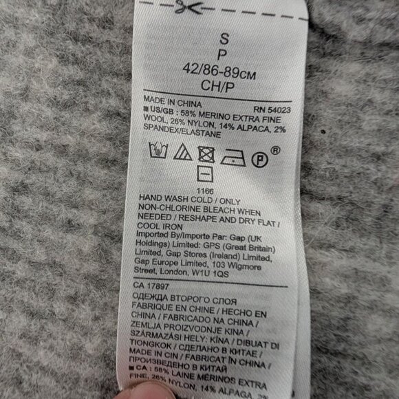 Banana Republic Ribbed Cardigan Womens Size Small Gray Merino Wool Alpaca Blend - Picture 5 of 10